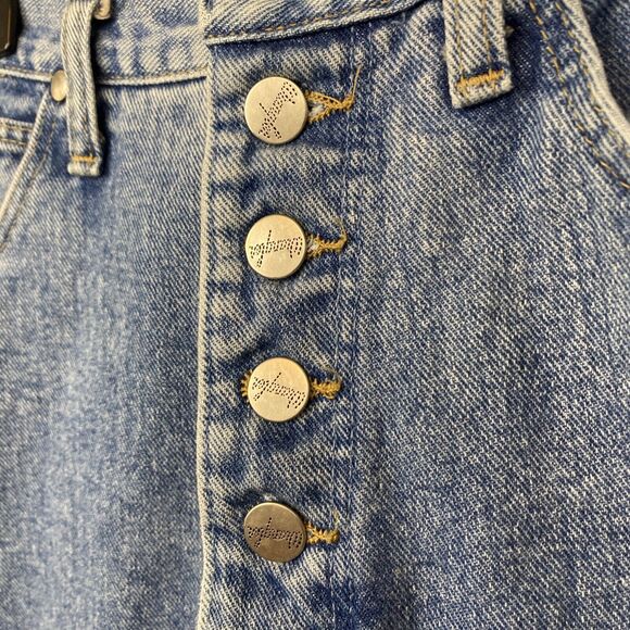 Wrangler jeans women's 7 32x31 light wash VTG button fly USA made high‎ rise - Picture 3 of 9